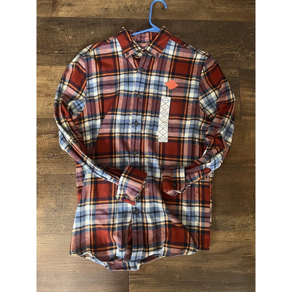 NWT St John’s Bay Red Flannel Shirt Size Small. Lightweight Long Sleeve/ Soft